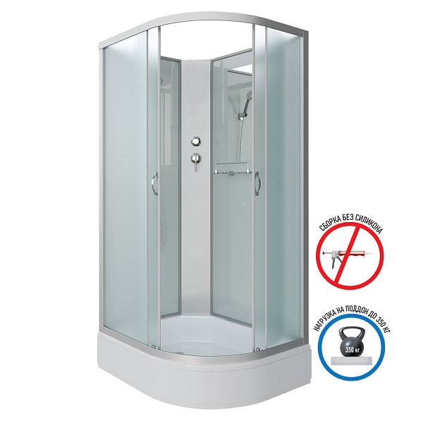 Душ.каб. NG-33294-14LBK (1200х900х2000) средний поддон (26см) стекло МАТОВОЕ 4 места