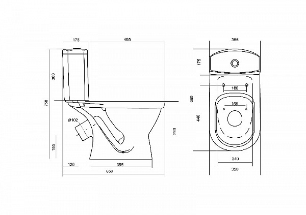 Унитаз Алькор антивсплеск 1WH302140 Santek