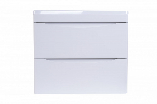 Тумба подвесная "Бергамо мини 60" (2 ящ.) Люкс антискрейтч белый, под раковину, PLUS