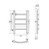 Полотенцесушитель водяной Point Афина PN04546 П4 400x600 с боковым подключением 500, хром