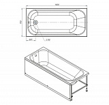 Ванна акриловая Optima new 150х70см без ножек Мирсант УТ000029497