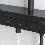 F078F722 Func, душ.система: см-ль-полка д/ванны/душа, душ.штанга, верхн. душ квадр., ручн.душ, черн.