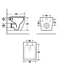 AQM2009 Унитаз подвесной AQUAme с сиденьем SoftClose, технология смыва Rimless, скрытый крепеж. 525х360х370