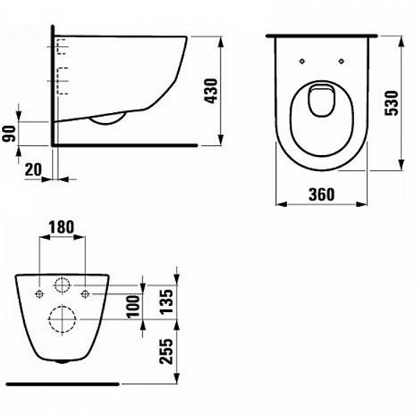 Подвесной унитаз Laufen Pro 8.2095.6.000.000.1