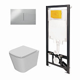 Сет: Инстал.OLI 80 ECO +панель Slim хр. гл., OLI+Унитаз Point Ника