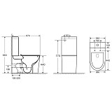 Унитаз-компакт Point Виктория PN42061 безободковый, сиденье микролифт