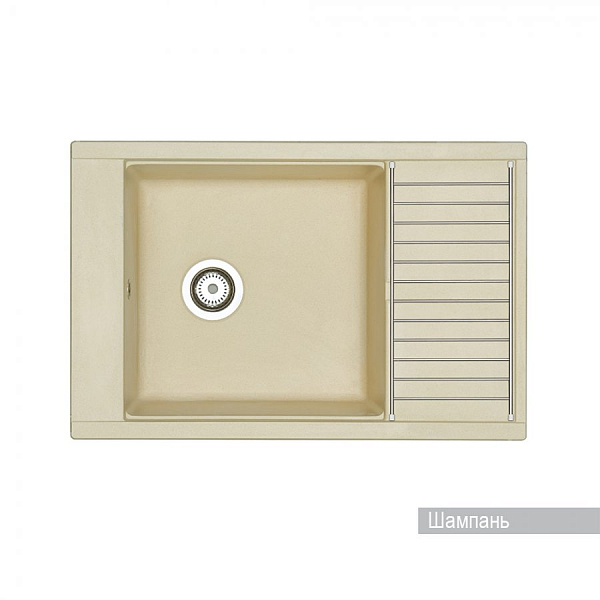 Мойка для кухни Aquaton Делия 78 прямоугольная с крылом шампань 1A715132DE290