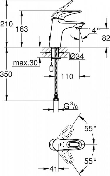 Смеситель для раковины Grohe Eurostyle New 33557003