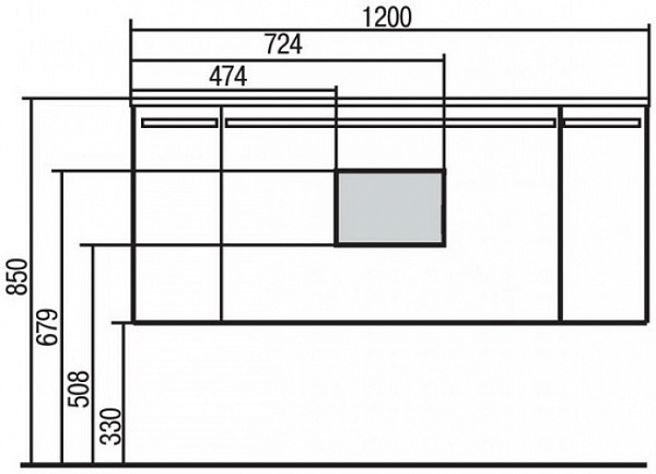 Тумба под раковину Акватон Севилья 119 см 1A126501SEG30