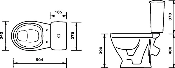 Унитаз-компакт Оскольская керамика Радуга тарельчатый Стандарт