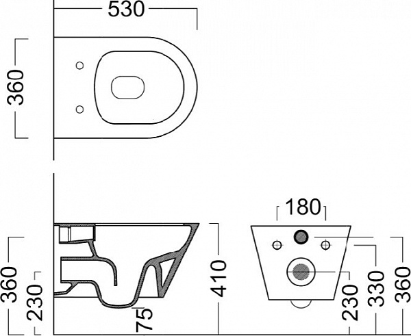 Чаша подвесного унитаза Kerama Marazzi Plaza Modern PLM.wc.02