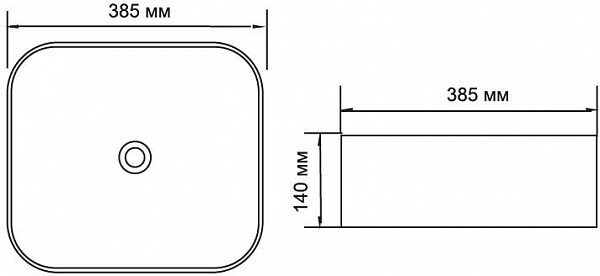 Раковина Aquanet City-1-MB 38,5 черный CITY-1-MB