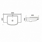 Раковина Azario 80х46х20 подвесная, белая (AZ-40089)