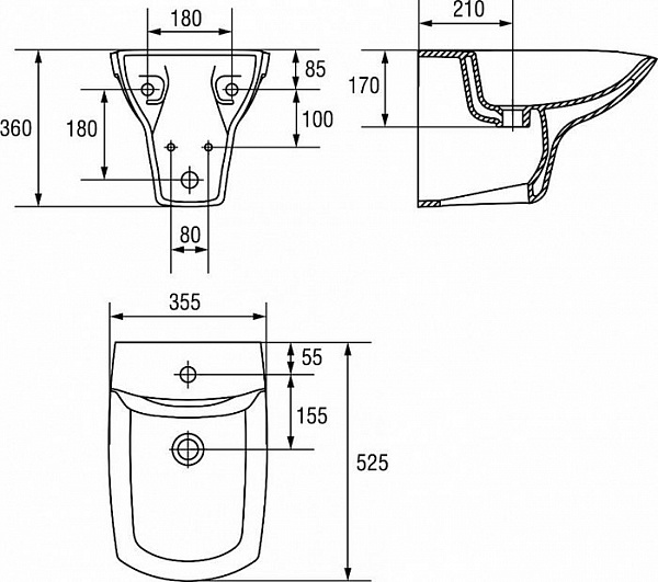 Биде подвесное Cersanit P-BI-CARINA-Z