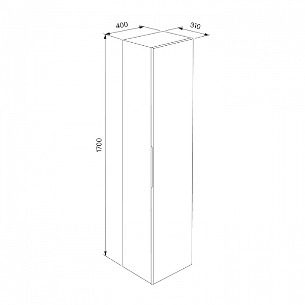 Пенал для ванной комнаты, подвесной, белый, 40 см, Mirro, IDDIS, MIR4000i97