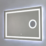 Зеркало AZARIO Оптима 915х685, LED-подсветка 2 режима, сенсорный выключатель, увеличительное зеркало