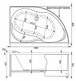 Акриловая ванна Aquanet Graciosa 150x90 R (с каркасом) 00205389