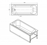 Ванна акриловая Optima new 170х70см без ножек Мирсант УТ000029514