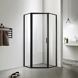 Душевое ограждение Azario RICHMOND (900х900х2000), 5-угольный, БЕЗ ПОДДОНА, черный профиль