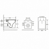 Унитаз подвесной Azario Quadro 585х360х370 безободковый с сиденьем микролифт (AZ-003E)