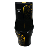 EY-9004 Унитаз -моноблок, с сиденьем термопласт с микролифтом черно-золото