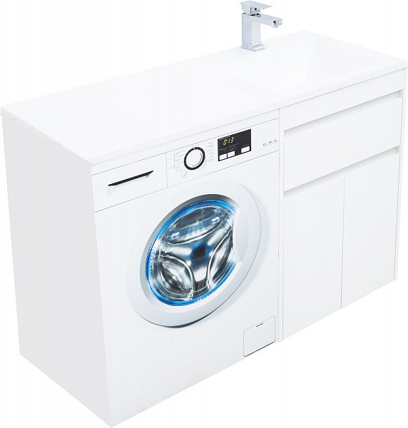 Тумба под раковину Aquanet Токио 58 белый (напольная, 1 ящик, 2 дверцы) 00237745