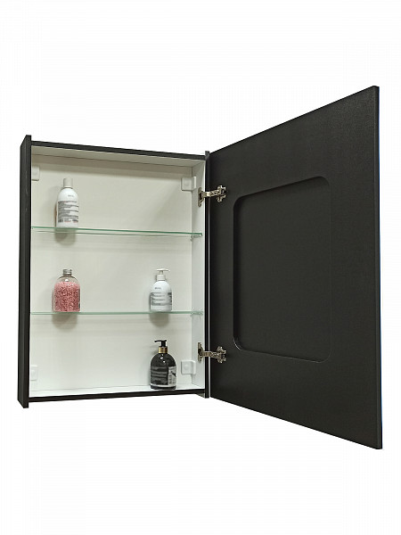Зеркало-шкаф Континент"Mirror Box black Led" 600х800