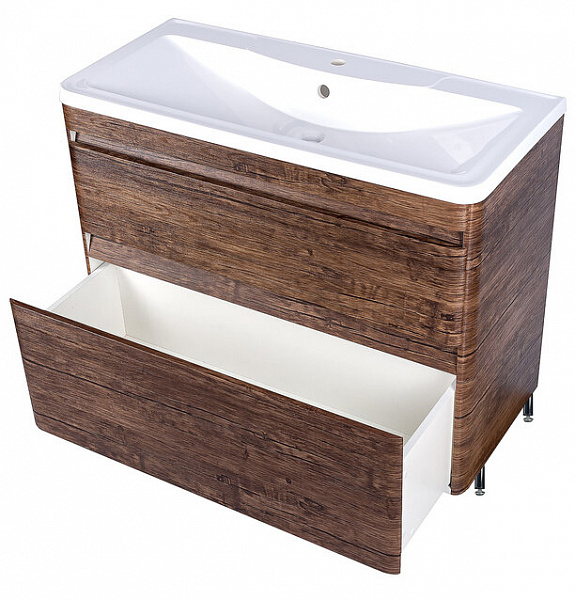 Тумба напольная Style line Атлантика 100, Люкс старое дерево, под раковину, PLUS