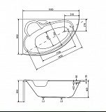 Акриловая ванна Besco Finezja Nova 155x95 WAF-155-NL Левая