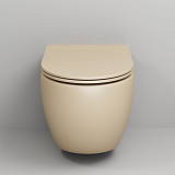 Унитаз GR-4411BEMS Color (550*365*395) БЕЖЕВЫЙ МАТОВЫЙ подвесной БЕЗОБОДКОВЫЙ