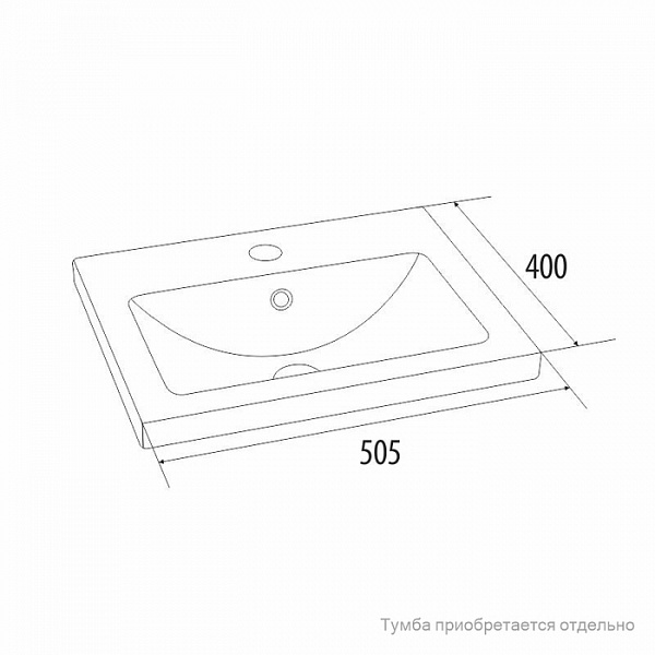 Умывальник мебельный, 50 см, 001, IDDIS/Milardo, 0015000U28