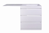 Тумба напольная "Даллас 150", 3 ящика, Люкс белая, под раковину, PLUS СС-00002305