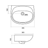 Полукруглая раковина Santek Анимо 40 без отверстия под смеситель 1WH110487