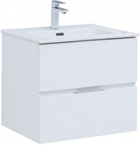 Тумба под раковину Aquanet Алвита New 60 2 ящика, белый матовый 00277510