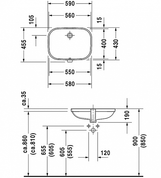 Раковина Duravit D-Code 0338560000