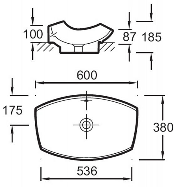 Раковина Jacob Delafon Leaf 60х38 E1186-00