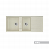 Мойка для кухни Aquaton Торина прямоугольная с крылом и дополнительной чашей жемчуг 1A712032TR240