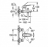 Смеситель для ванны Grohe BauFlow 23756000