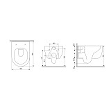 DX36C1701SC Scandinavian Pure подвесной унитаз без ободка с сиденьем микролифт
