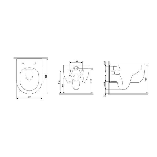 DX36C1701SC Scandinavian Pure подвесной унитаз без ободка с сиденьем микролифт