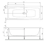 W84A-170-075W-A Func Ванна акриловая 170х75, шт