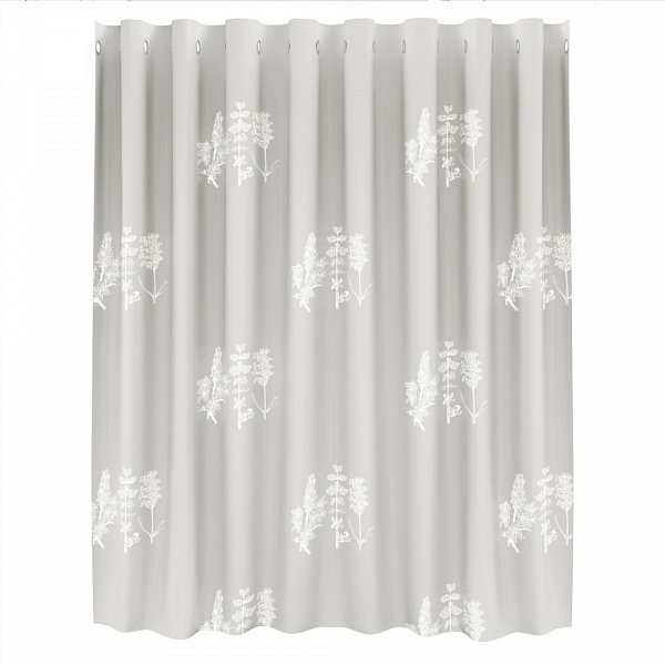 Назначение: Шторка для ванной. Материал: Полиэстер.Монтаж: Прочные пластиковые люверсы. 
Описание: Размер 2000 х 2000 мм, водоотталкивающая пропитка. Низ шторки оснащен утяжелителем. Плотность шторки 90 г/м²
Дополнительно: Шторки можно стирать в стирально