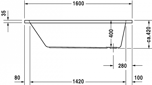 Акриловая ванна Duravit D-Code 160х70 700096000000000