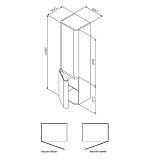 M30CHR0406FG Sensation, Шкаф-колонна, подвесной, правый, 40 см, двери, серый шелк, глянцевая, шт