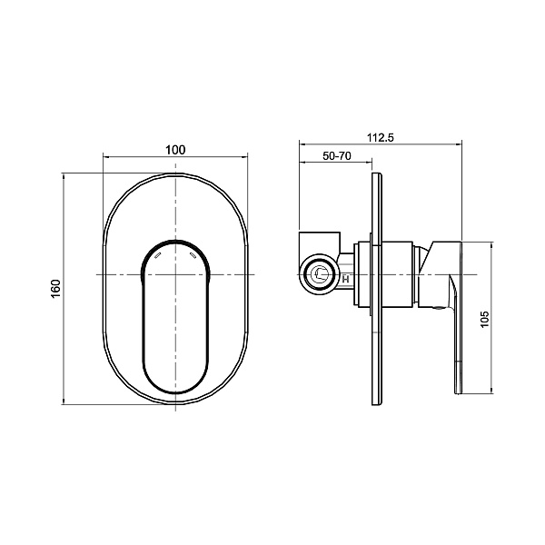 Смеситель "Koller Pool" ROUND Arc  для душа скрытого монтажа