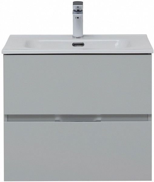 Тумба под раковину Aquanet Алвита New 60 2 ящика, серый 00277512