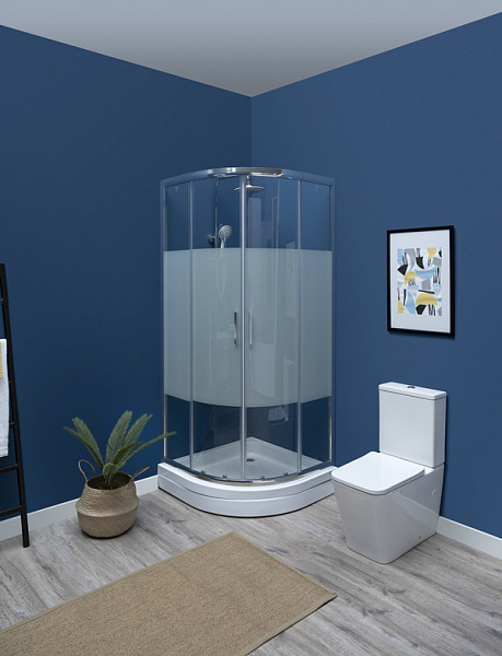 Душевой уголок Aquanet Practic AE10-Q-90x90U-CP 900x900, прозрачное, матовое стекло AE10-Q-90x90U-CP