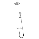 Душевая система Toledo Termo с термостатом, нерж. полированный верхний душ, нерж. полированная лейка