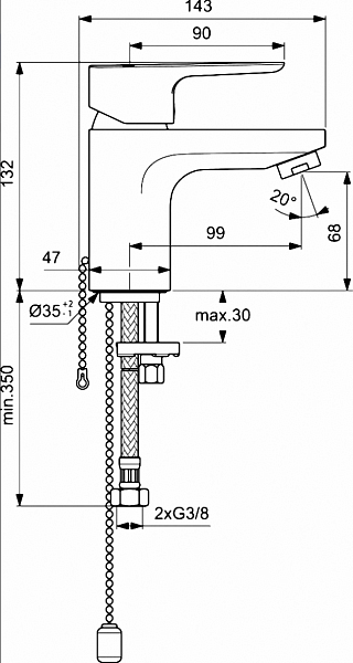 Смеситель Ideal Standard Ceraplan lll BC564AA для раковины