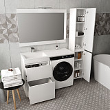 Тумба напольная Style line Даллас 115, Люкс белая, под раковину, PLUS